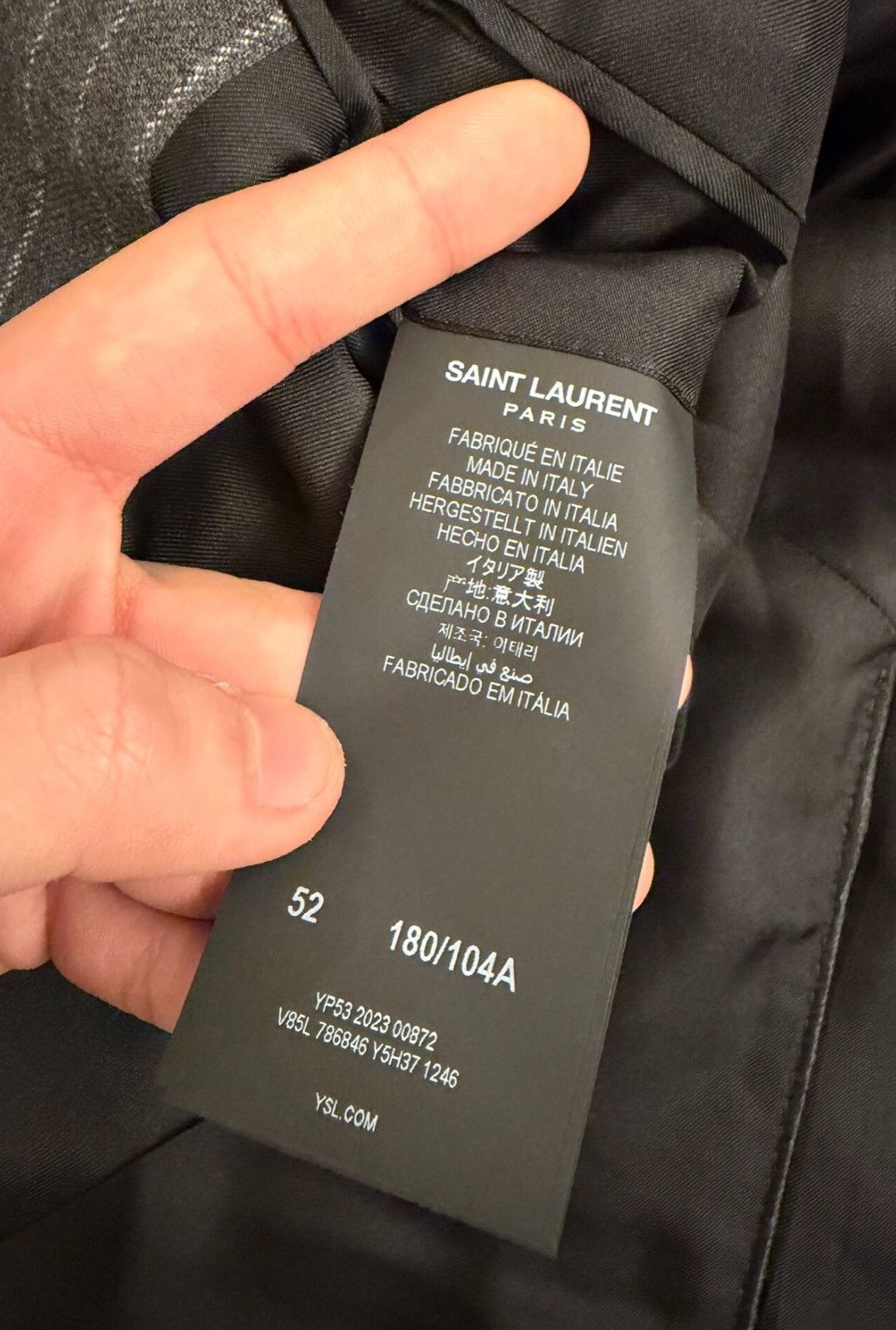 Saint Laurent Paris Saint Laurent 2024 Runway Flannel Double-Breasted Men’s Suit Size 52S - 7 Thumbnail