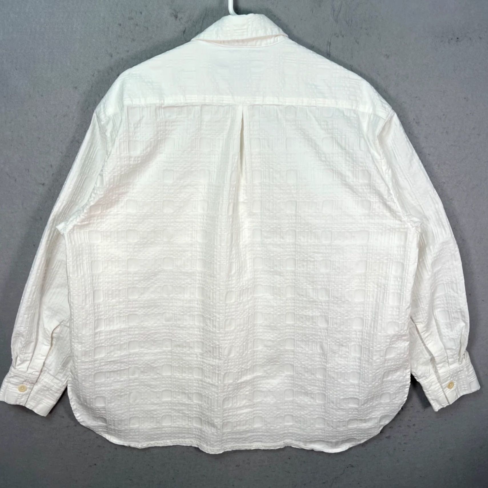 Vintage Waterever Mens Large White Textured Button-Up Shirt Long Sleeve Size US L / EU 52-54 / 3 - 2 Thumbnail