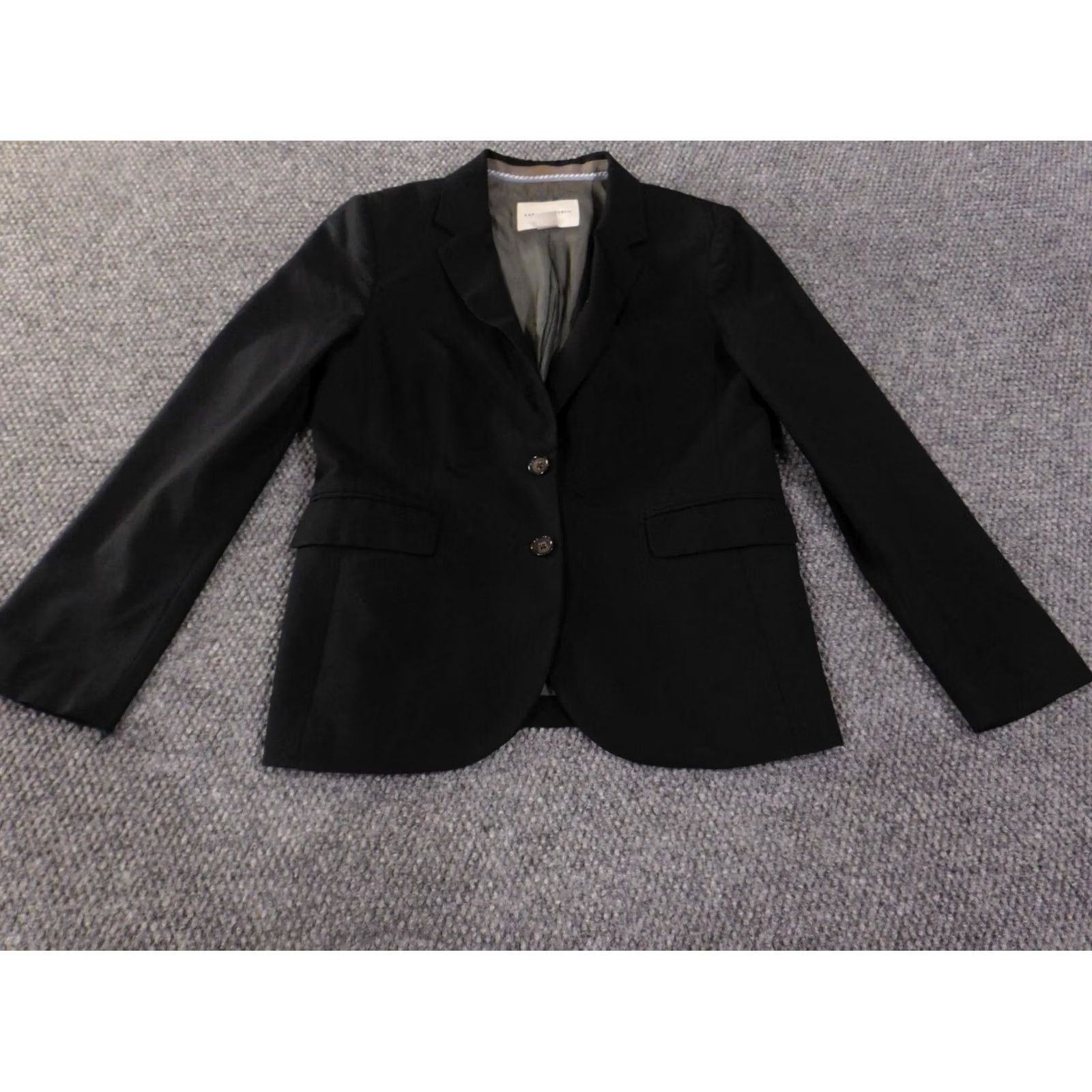 Banana Republic banana republic blazer Women Petite 10P Gray Wool Two-Button Notch Lapel Blazer Modern Tuxedo Lightweight Stretch Size L / US 10 / IT 46 - 2 Thumbnail