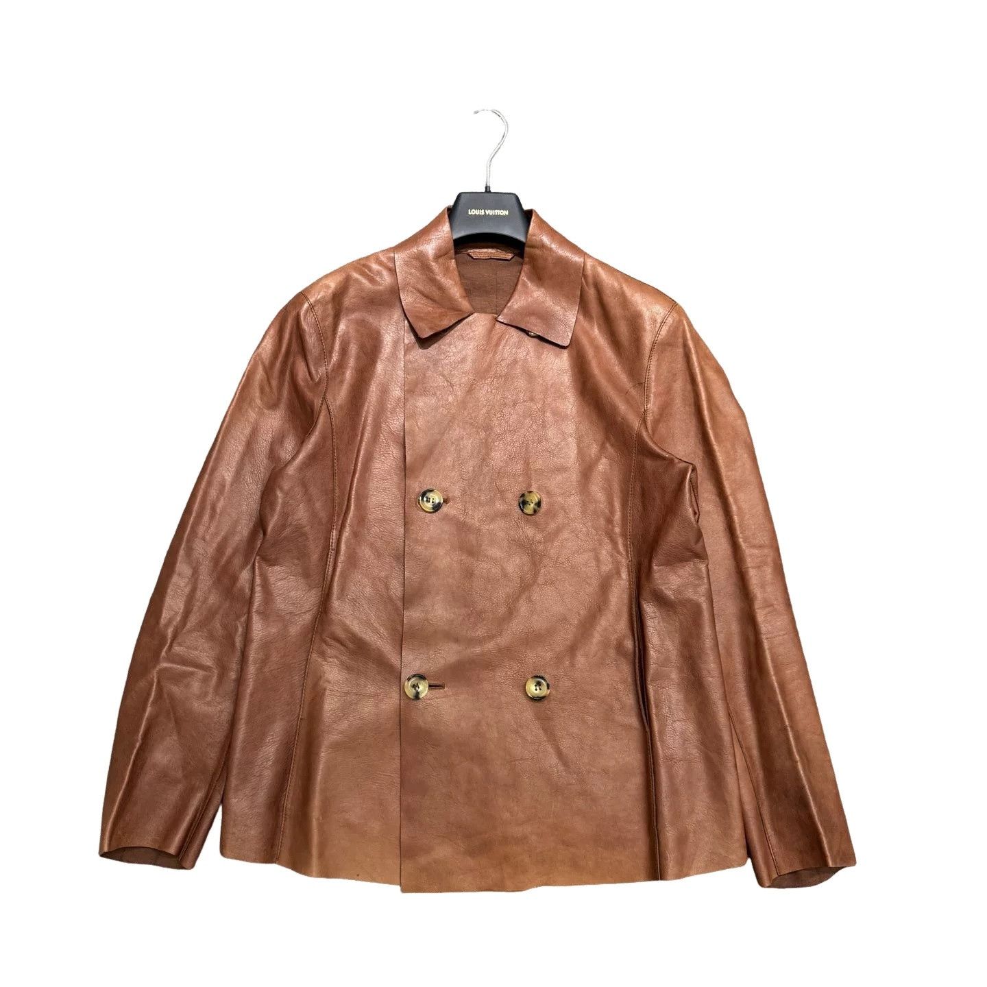 Giorgio Armani Giorgio Armani Lamb Leather Double Breasted Jacket Size 50 Size US M / EU 48-50 / 2 - 1 Thumbnail