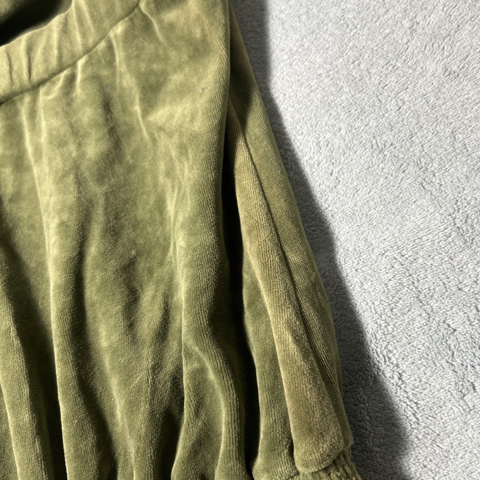 Mossimo Peplum Top Velour Dress Skirt One Piece Womens Medium Green Size 22" - 8 Thumbnail
