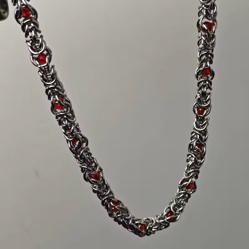 Jean Snake Bone Clamp Red Beads Pants Chain Size ONE SIZE - 9 Thumbnail