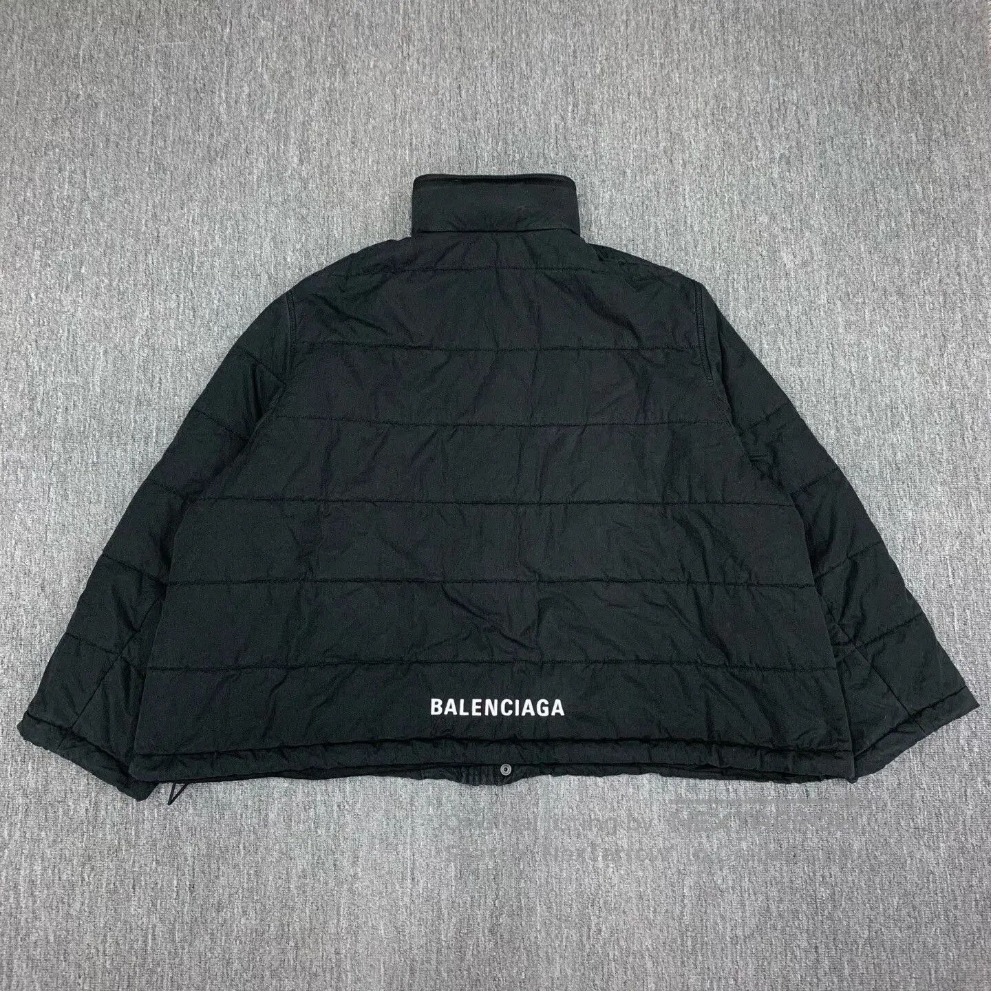 Balenciaga black logo padded coat by Balenciaga. Size US M / EU 48-50 / 2 - 2 Thumbnail