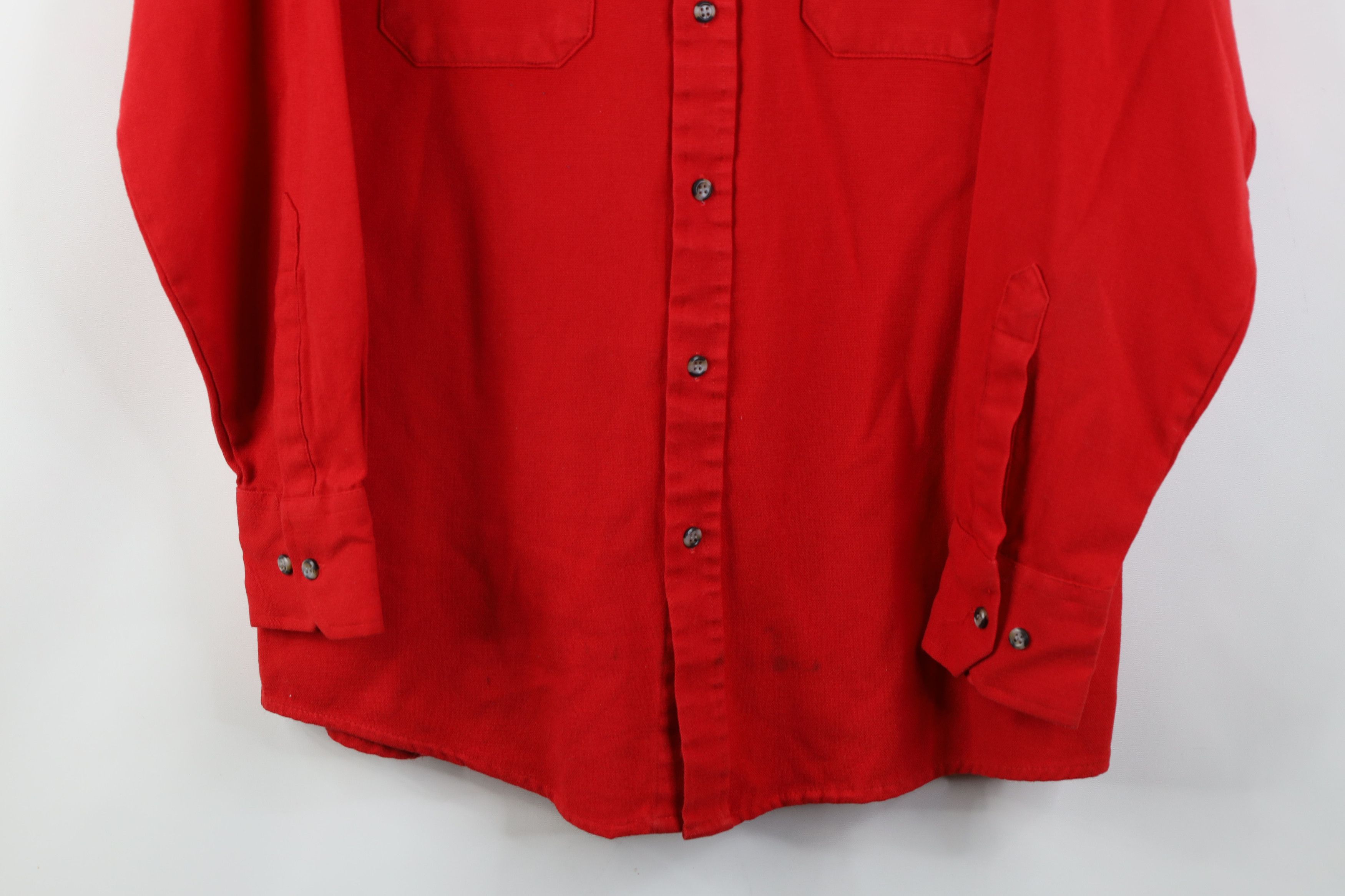 Vintage Vintage 90s Streetwear Pocket Knit Collared Button Shirt Red Size US M / EU 48-50 / 2 - 3 Thumbnail