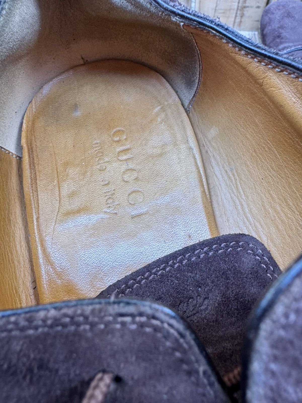 Gucci Gucci brown suede Leather Men's Dress Shoes UK 10.5 EUR 44.5 Size US 11 / EU 44 - 22 Thumbnail