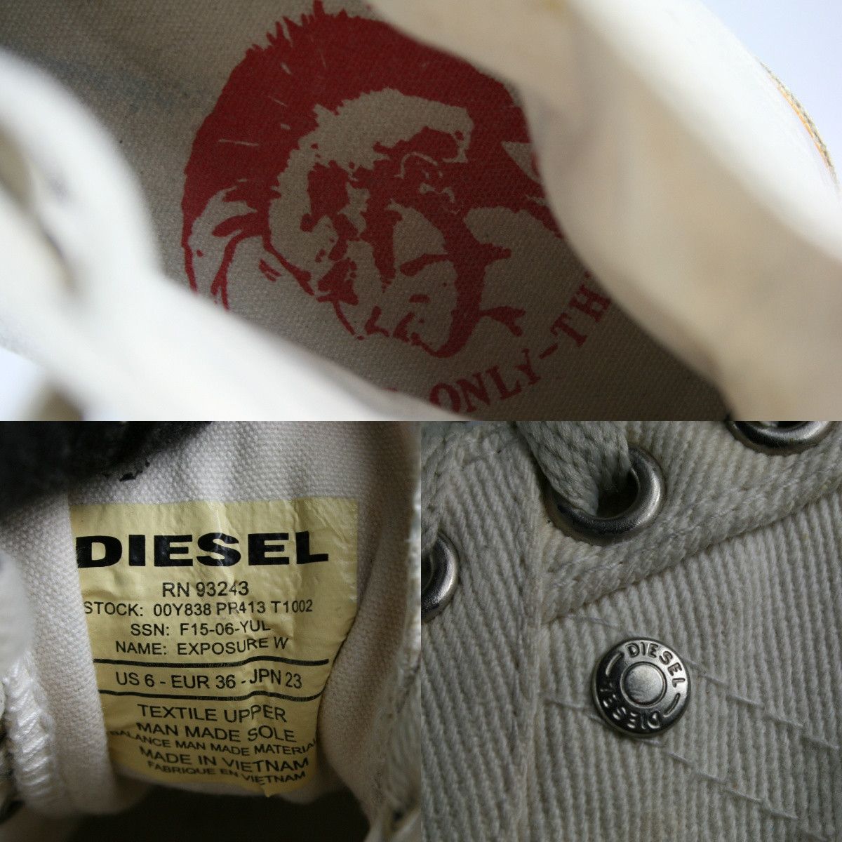 Diesel 00S Grunge Distressed Exposure Sneakers Vintage Size US 6 / IT 36 - 13 Thumbnail