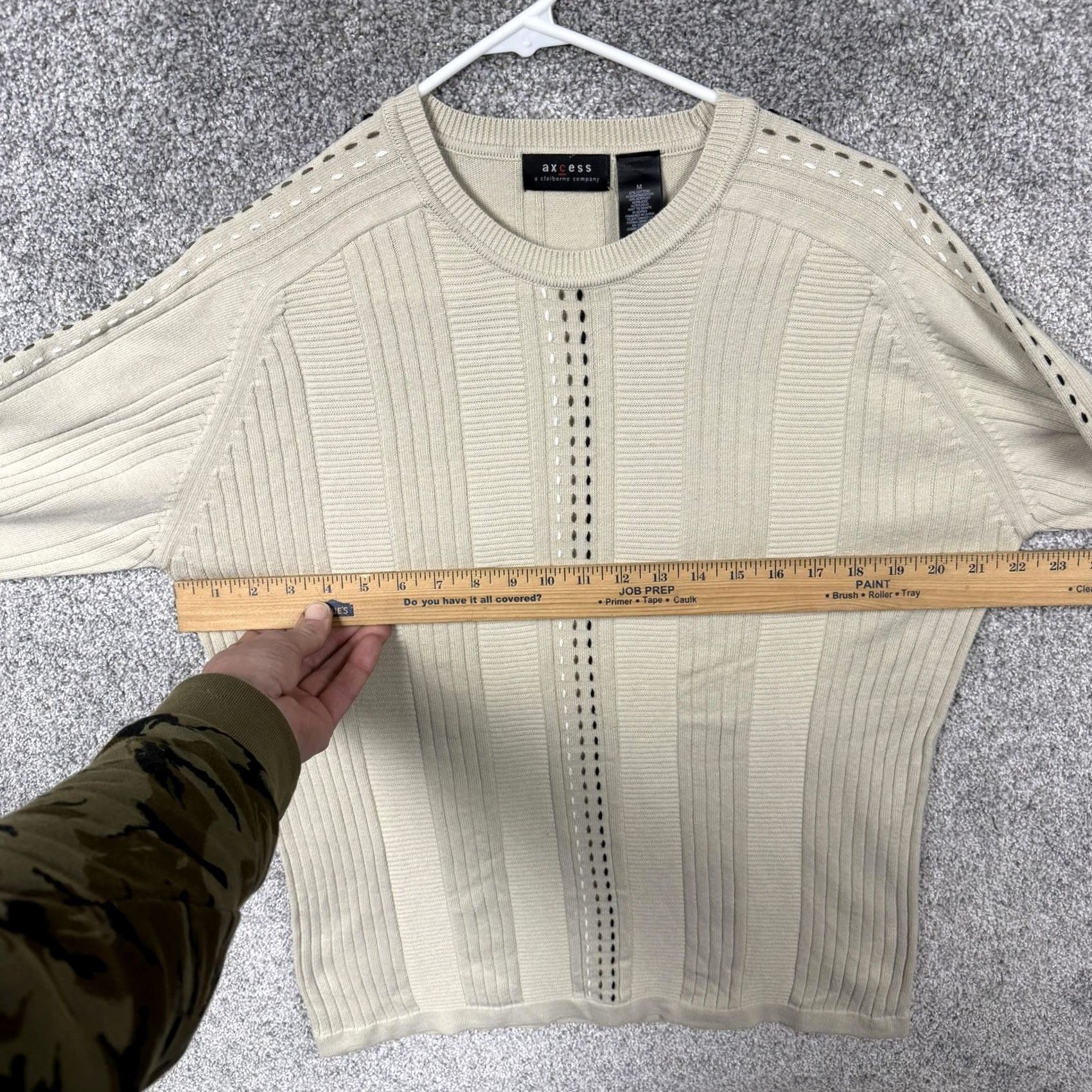 Vintage VINTAGE Axcess Sweater Men M Crew Neck Textured Knit Beige 90s Hip Hop Streetwear Biggie Casual Size US M / EU 48-50 / 2 - 4 Thumbnail