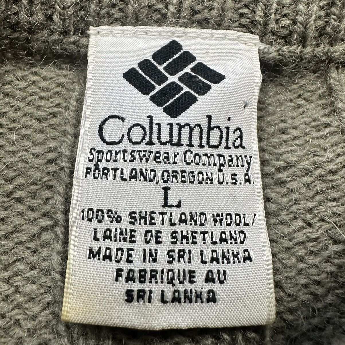 Columbia Vintage 90s Olive Military Green Columbia Wool Knit Sweater Size US L / EU 52-54 / 3 - 5 Thumbnail