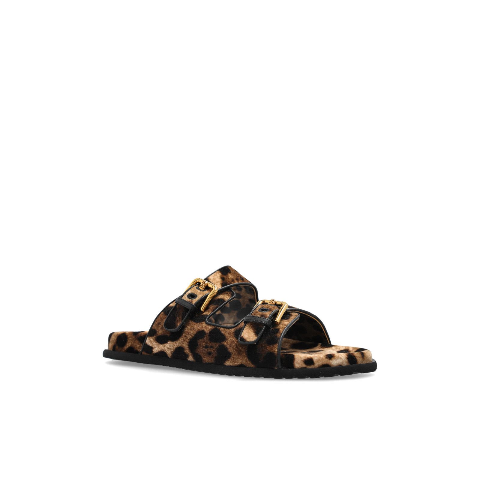 DOLCE&GABBANA Brown Leather Slides New & Authentic (Women's