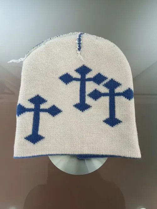 Japanese Brand Gothic Cross Beanie (sky blue) Size ONE SIZE - 2 Thumbnail