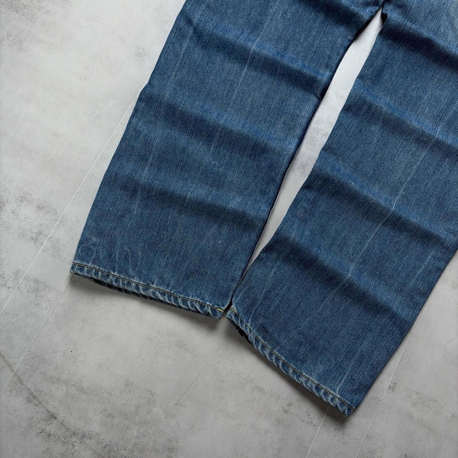 Ed Hardy Y2K Blue Christian Audigier Grunge Baggy Skater Denim Jeans Size US 34 / EU 50 - 4 Thumbnail