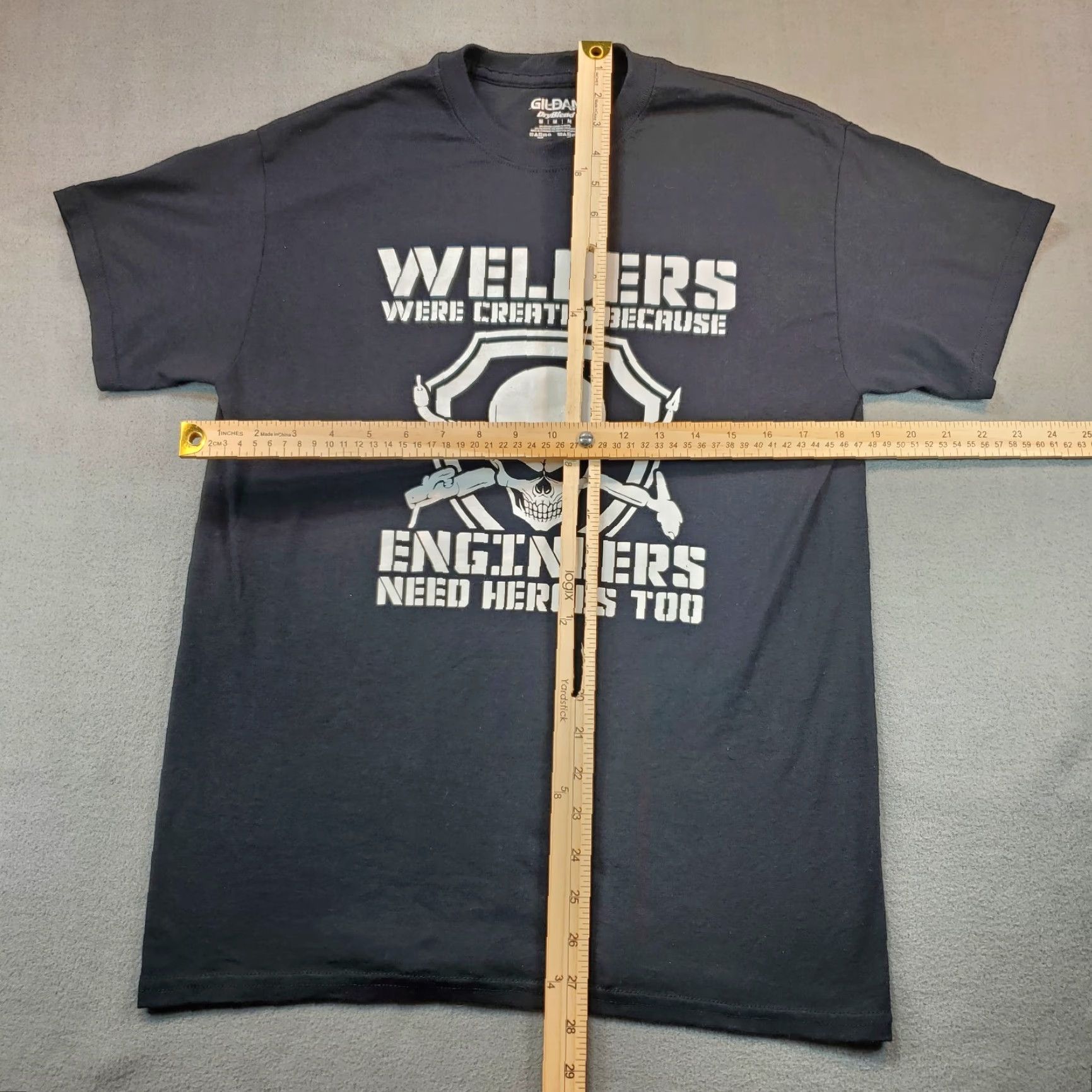 Vintage Welders Were Created Because Engineers Need Heroes Too Mens T-Shirt M Black Cotton Knit Logo Short Sleeve Crew Neck Vintage No Size US M / EU 48-50 / 2 - 4 Thumbnail