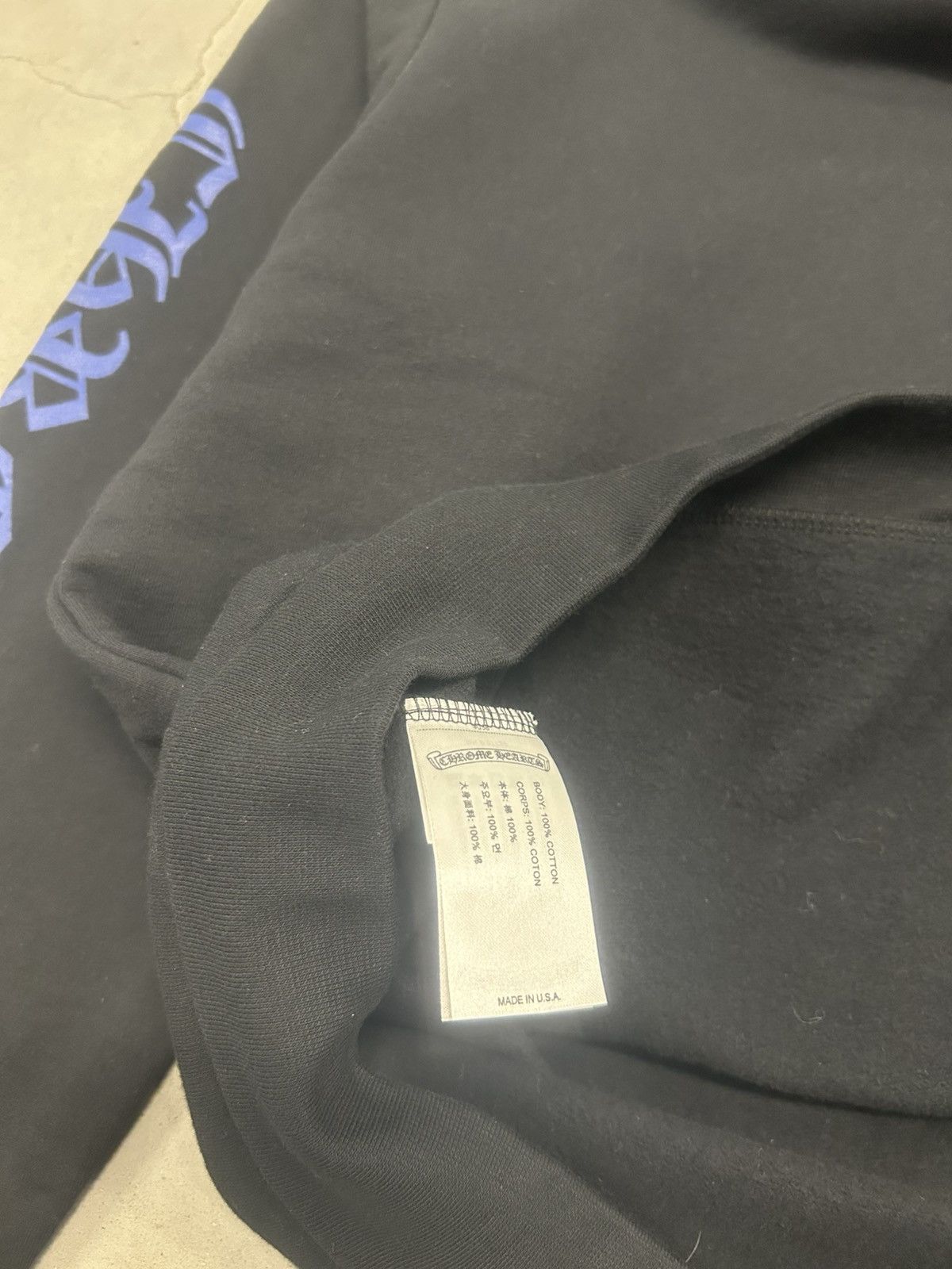 Chrome Hearts CHROME HEARTS BLACK/BLUE SCRIPT PULLOVER HOODIE Size US L / EU 52-54 / 3 - 4 Thumbnail