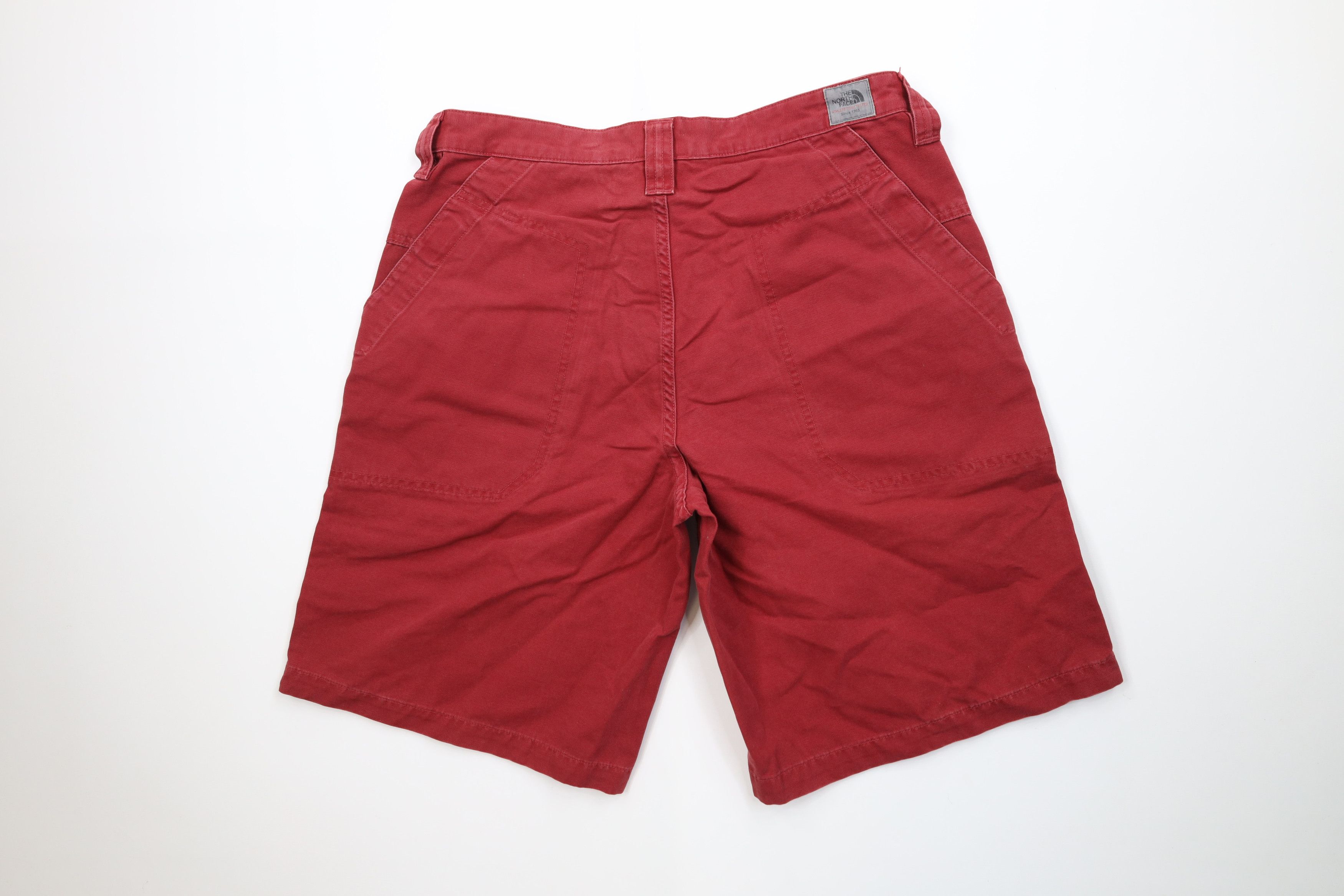 The North Face Vintage Y2K 2001 The North Face Dungaree Shorts Red Cotton Size US 34 / EU 50 - 8 Thumbnail