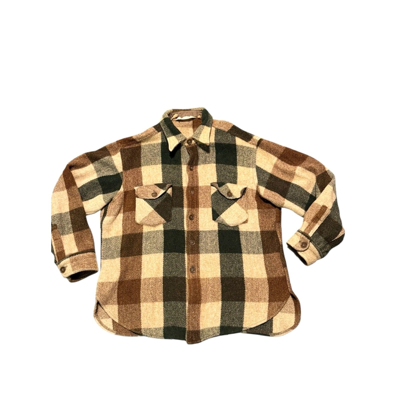Vintage VINTAGE Woolrich Men's Blue Beige Buffalo Plaid Wool Flannel Shirt Jacket XL US Size US XL / EU 56 / 4 - 2 Thumbnail