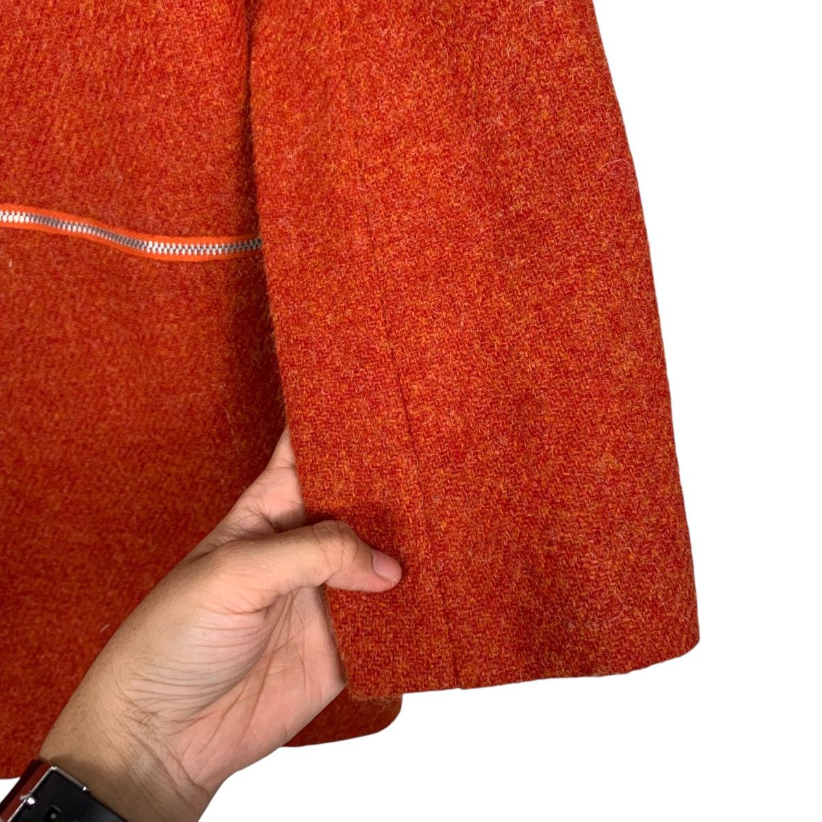 Harris Tweed Pret Pour Partir x Harris Tweed Wool Orange Coat Size XXS / US 00 / IT 34 - 13 Thumbnail