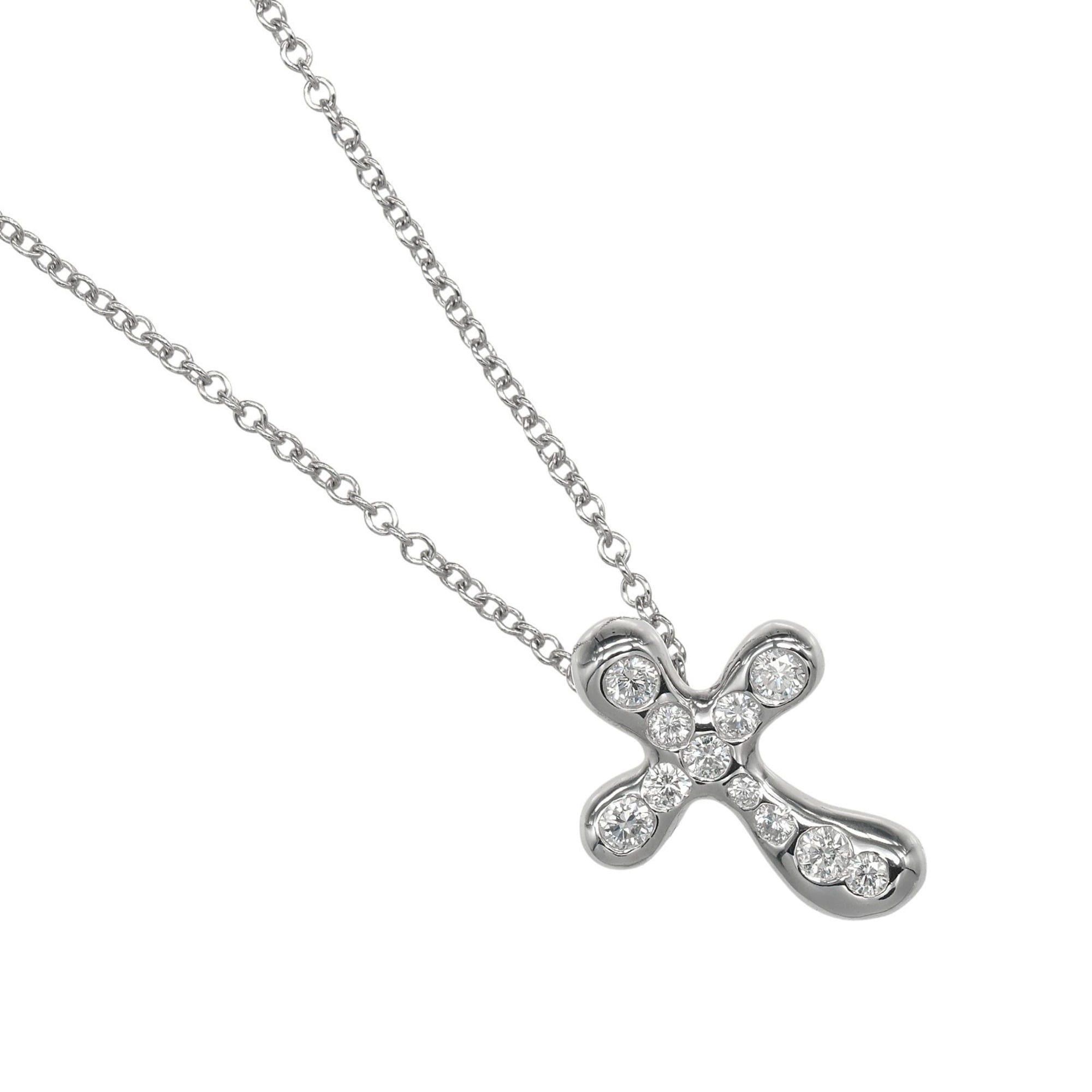 Tiffany & Co. Tiffany & Co. Dots Cross Necklace in Pt950 Platinum with Diamonds, Approx. 4.1g Size ONE SIZE - 1 Thumbnail
