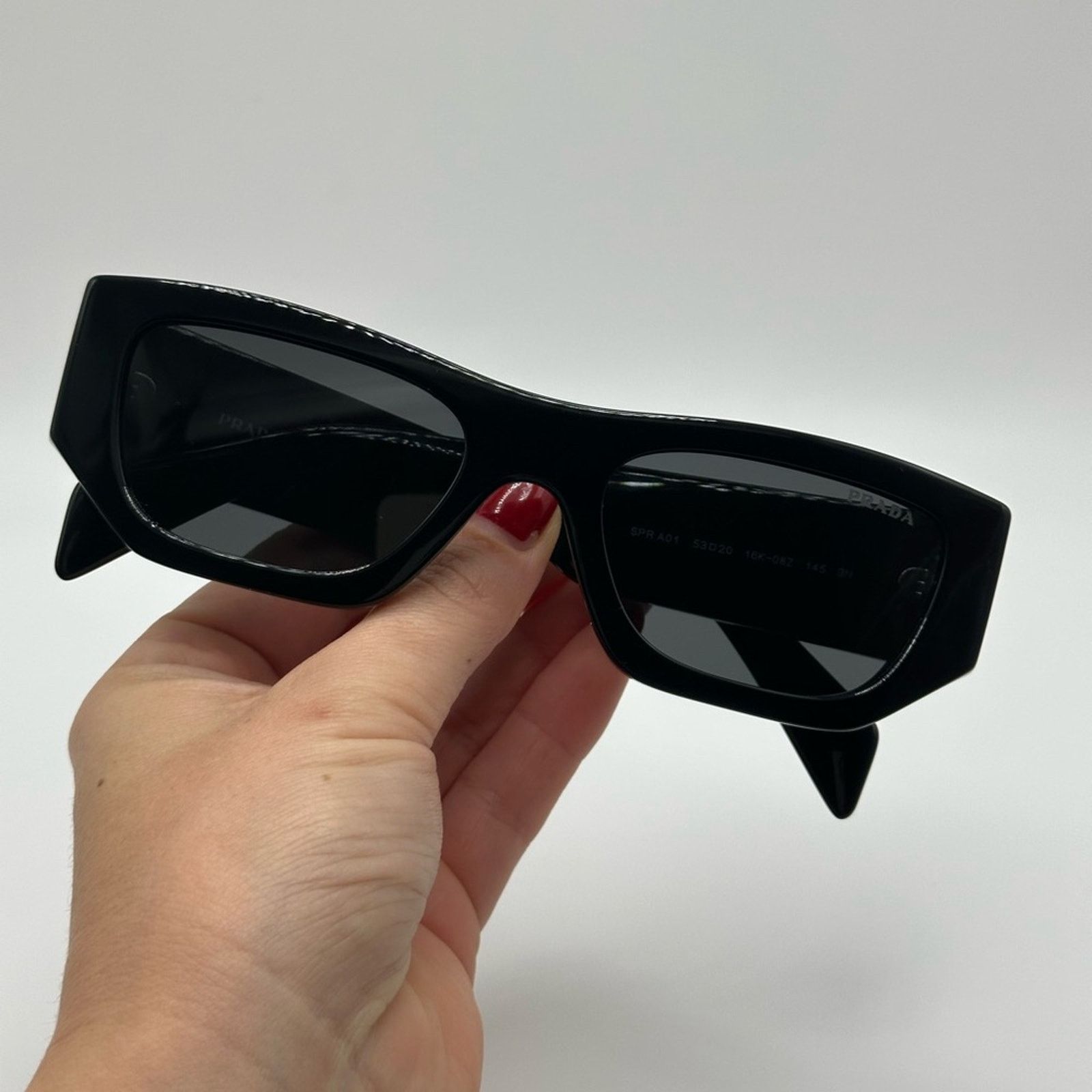 Prada PRADA Sunglasses PRA01S 16K08Z Black/Dark Grey Unisex NEW Size ONE SIZE - 8 Thumbnail