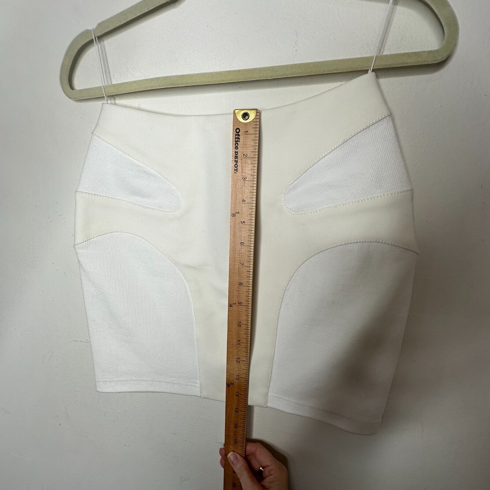 Dion Lee UNIQUE Dion Lee Off-White Contour Stitch Bandage Mini Skirt Size 26" / US 2 / IT 38 - 9 Thumbnail