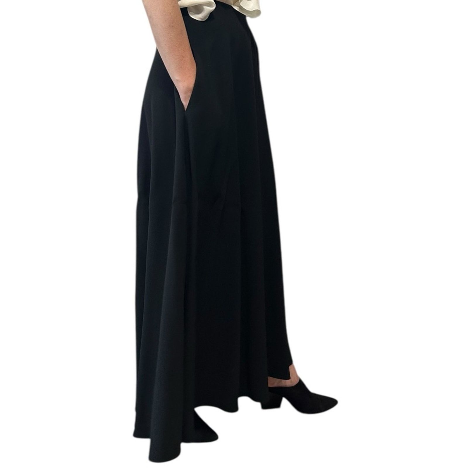 The Row Mara Stretch Crepe Skirt Black size US 2 Pockets Authentic Size 26" / US 2 / IT 38 - 4 Thumbnail