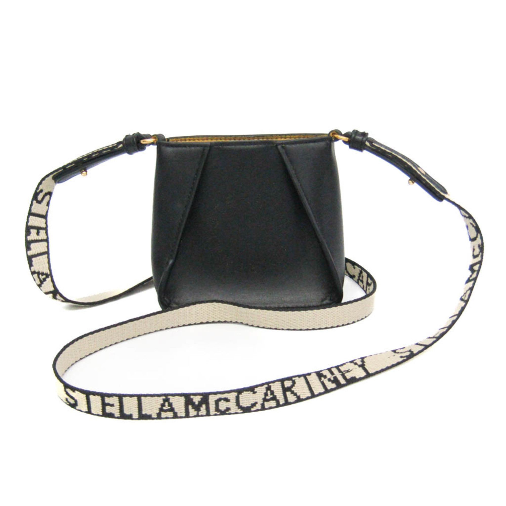 Stella McCartney Stella McCartney Micro Stella Logo 700159W8542 Women's Faux Leather Shoulder Bag Black Size ONE SIZE - 1 Thumbnail