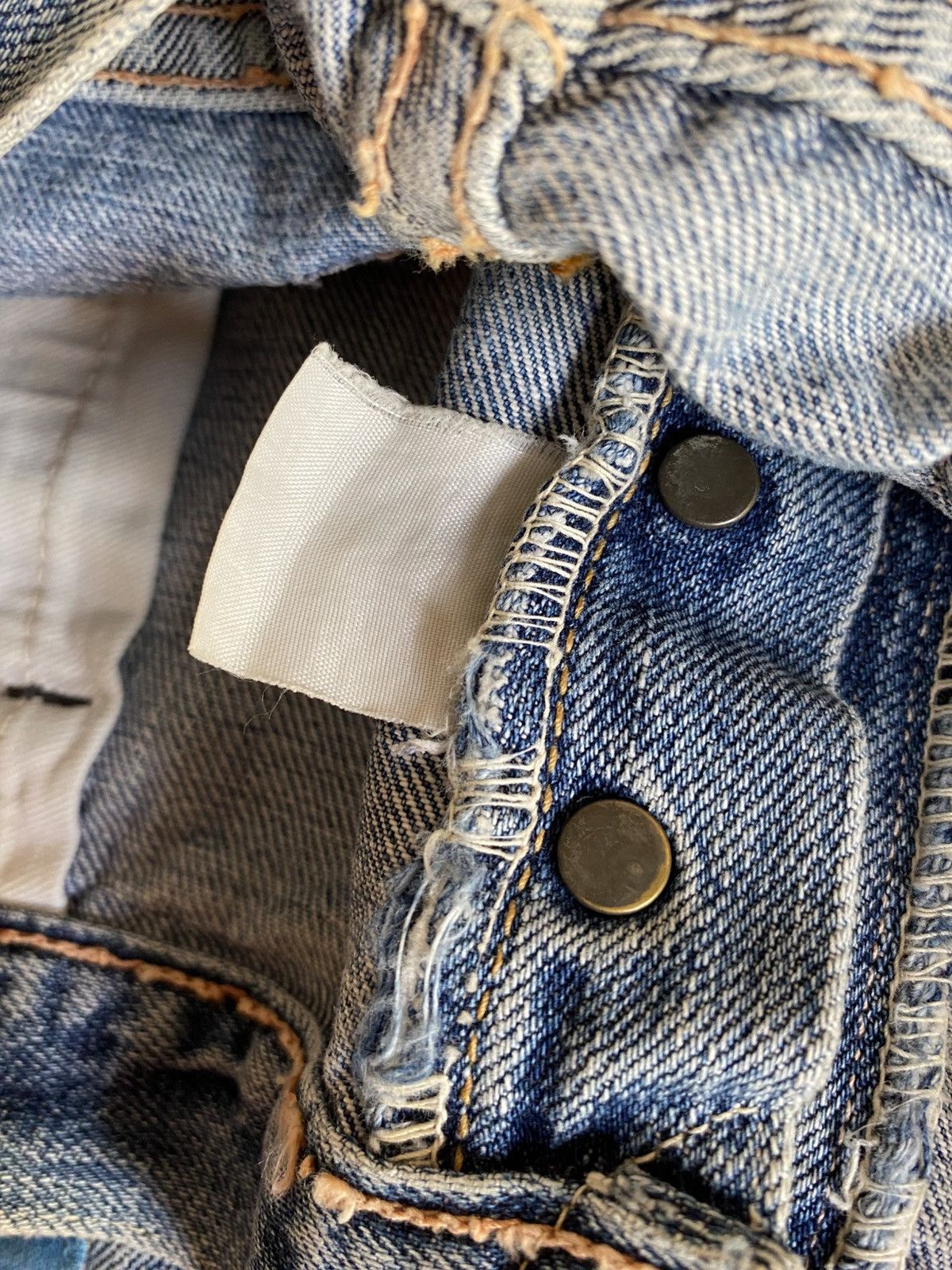 Handmade × Japanese Brand Indigo Patchwork Jeans Size US 36 / EU 52 - 4 Thumbnail