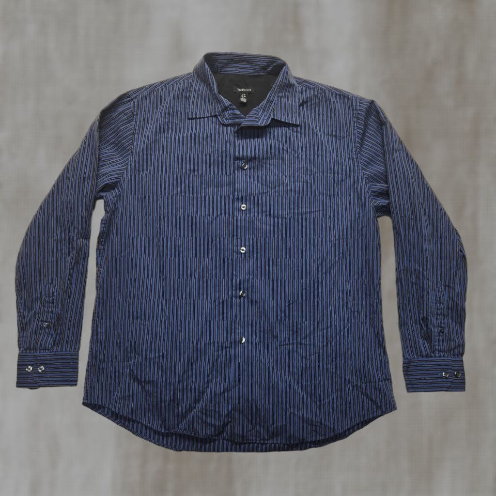 Van Heusen VAN HEUSEN Men’s Dress Shirt Blue Striped Long Sleeve Button-Up 16.5 Size Casual Office Wear Size US L / EU 52-54 / 3 - 1 Thumbnail