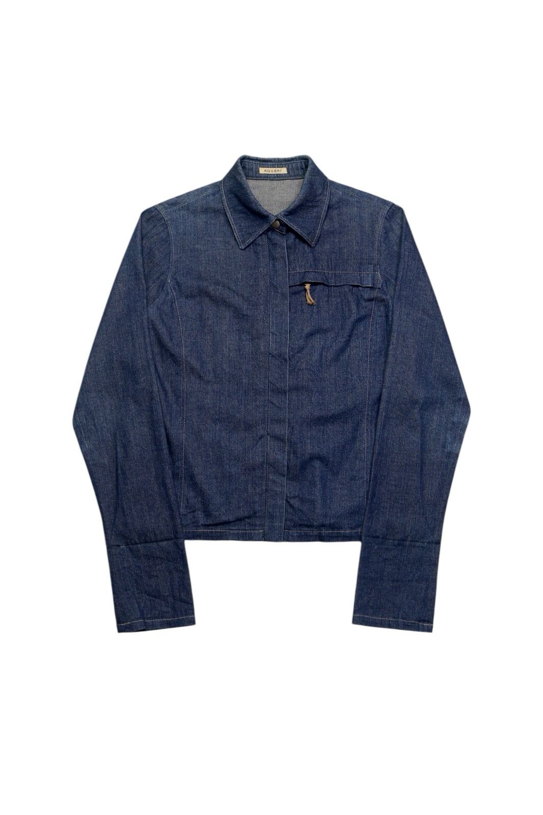 Japanese Brand × Vintage 1990s AQUART OVER SLEEVES DENIM ZIP UP JACKET Size US M / EU 48-50 / 2 - 2 Thumbnail