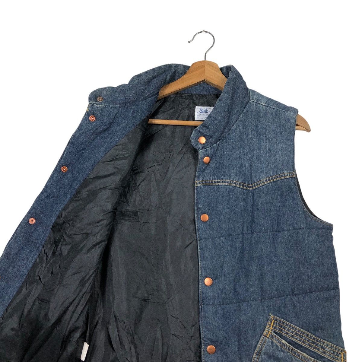 Japanese Brand Classic USA-Made Work Vest — Sanforized Denim Copper Buttons Size US M / EU 48-50 / 2 - 13 Thumbnail