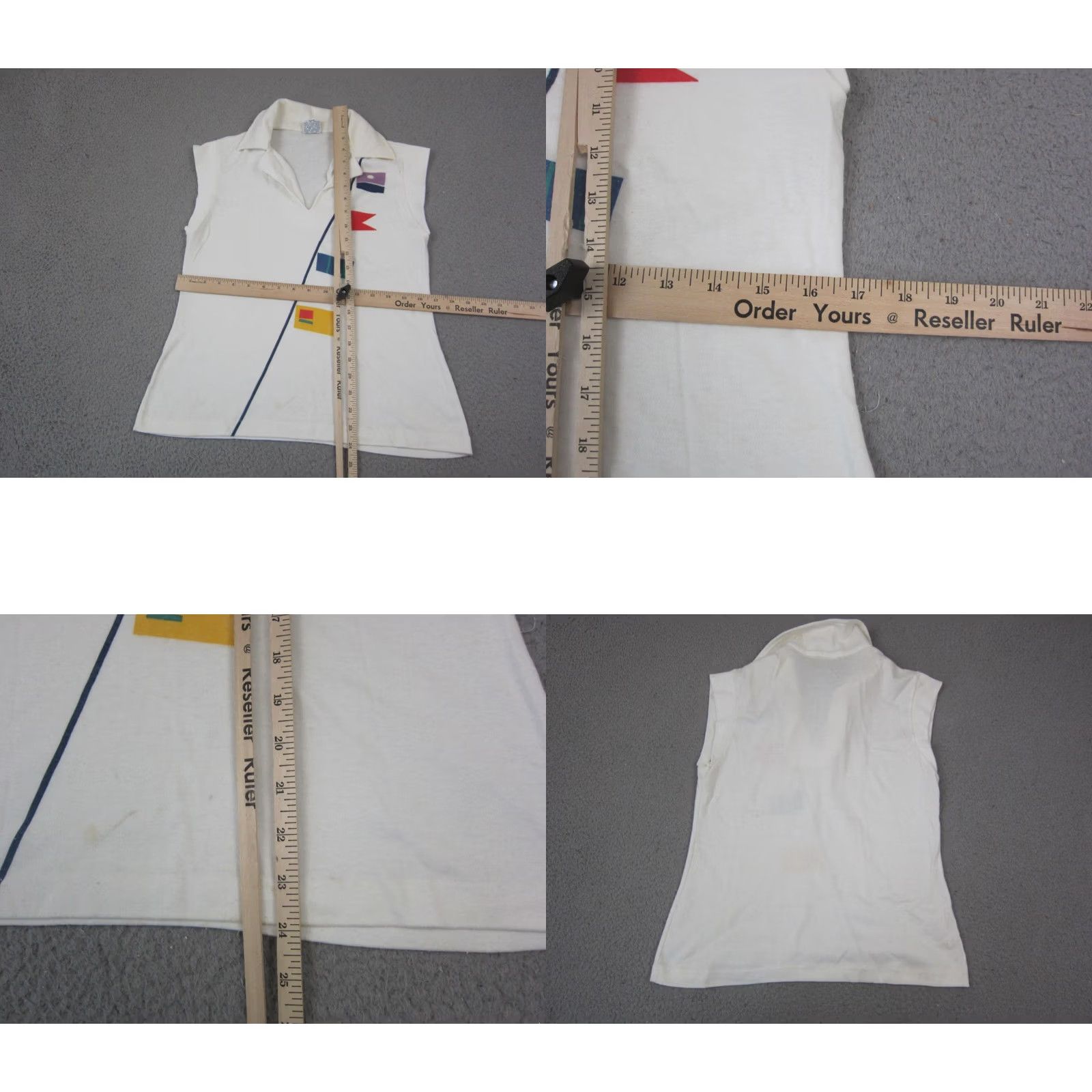 Catalina Vintage Catalina Polo Shirt Womens Medium White Golf Flags Made in USA Active Size M / US 6-8 / IT 42-44 - 8 Thumbnail