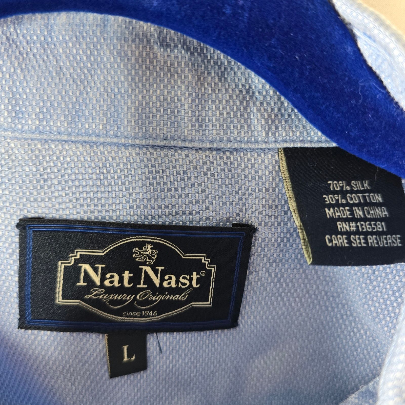 Nat Nast Nat Nast Blue Short Sleeve Button-up Silk Blend Shirt Large Size US L / EU 52-54 / 3 - 5 Thumbnail