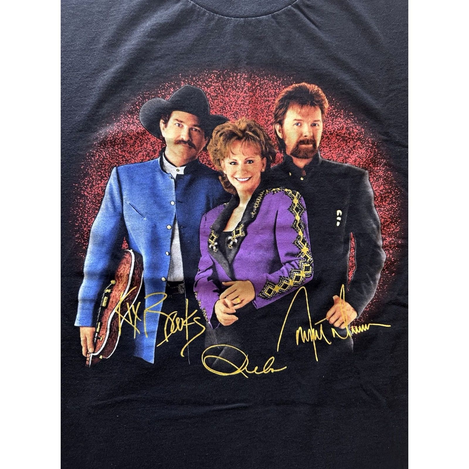Brooks VINTAGE 1990s Brooks & Dunn Reba McEntire Tour T-Shirt XXL Country Music Tee Shirt Crew Neck Short Sleeve Black 100% Cotton Size US XXL / EU 58 / 5 - 3 Thumbnail