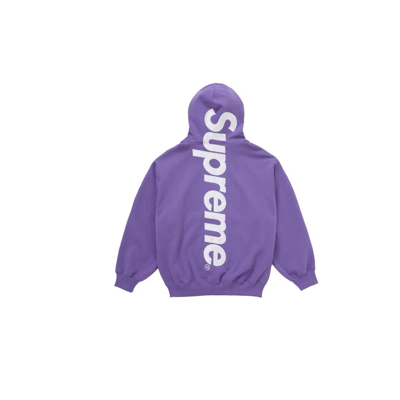 Supreme Supreme Satin Applique Hooded Sweatshirt Violet Size: XL Size US XL / EU 56 / 4 - 1 Thumbnail