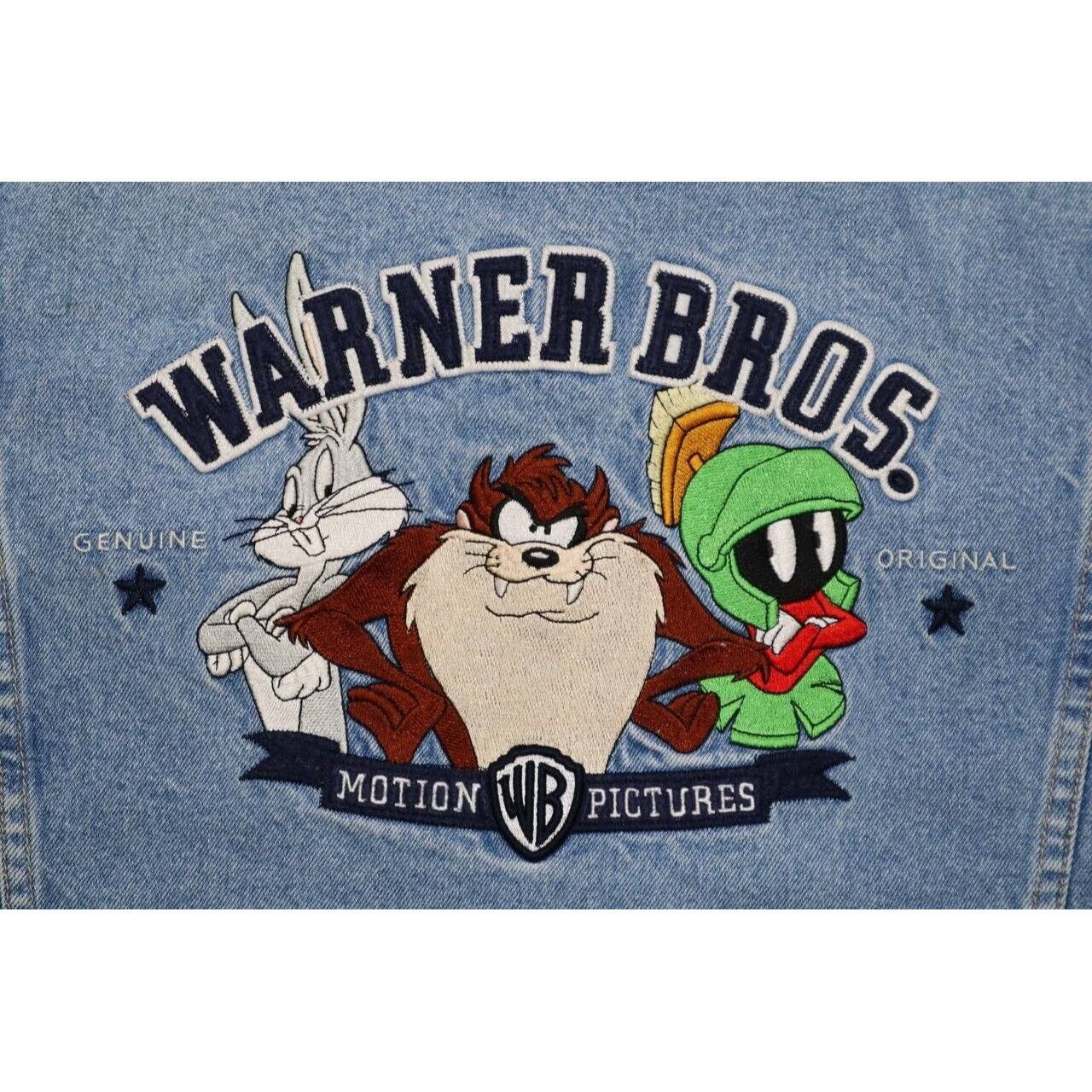 Vintage Vintage 90s Warner Bros Looney Tunes Denim Jacket Taz XL Size US XL / EU 56 / 4 - 9 Thumbnail