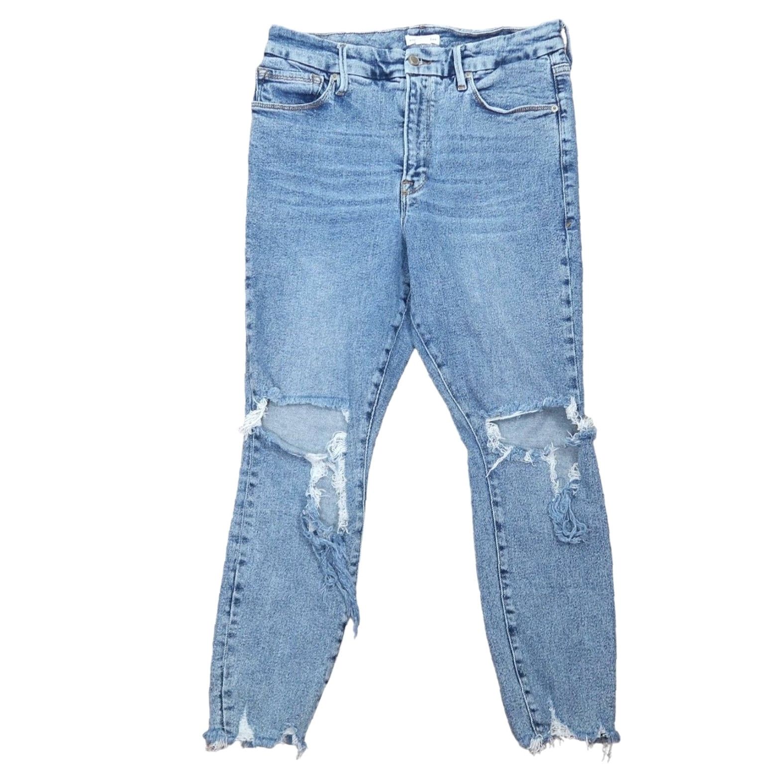 Good American Good American Jeans Skinny High Rise Light Wash Blue Denim 14 Womens Size 36" / US 14 / IT 50 - 2 Thumbnail