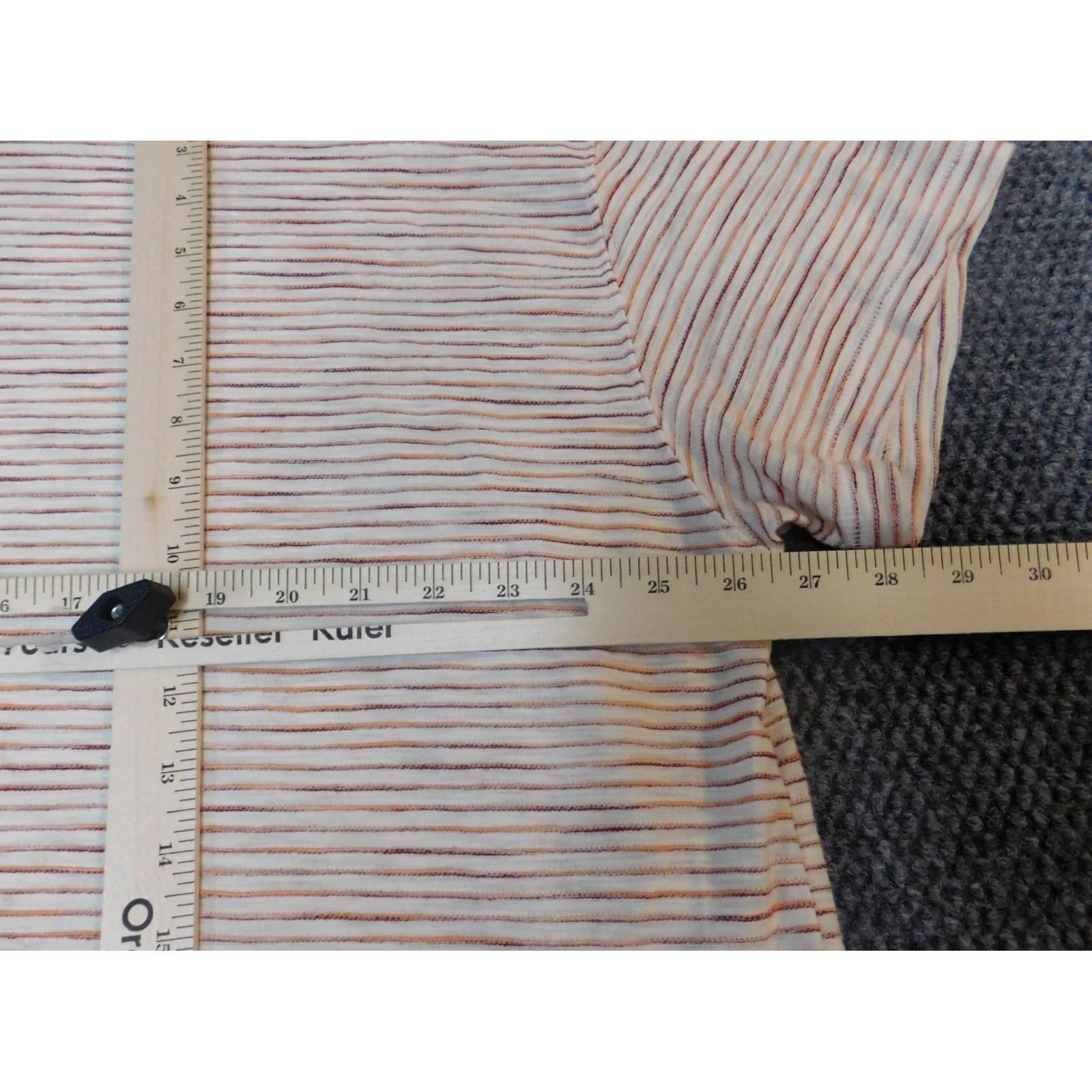 Old Navy Old Navy Womens Blouse 2X Plus Striped Stretch Short Sleeve Round Neck Pullover Casual Multicolor Button Cotton 100% Regular Size XXL / US 16-18 / IT 52-54 - 5 Thumbnail