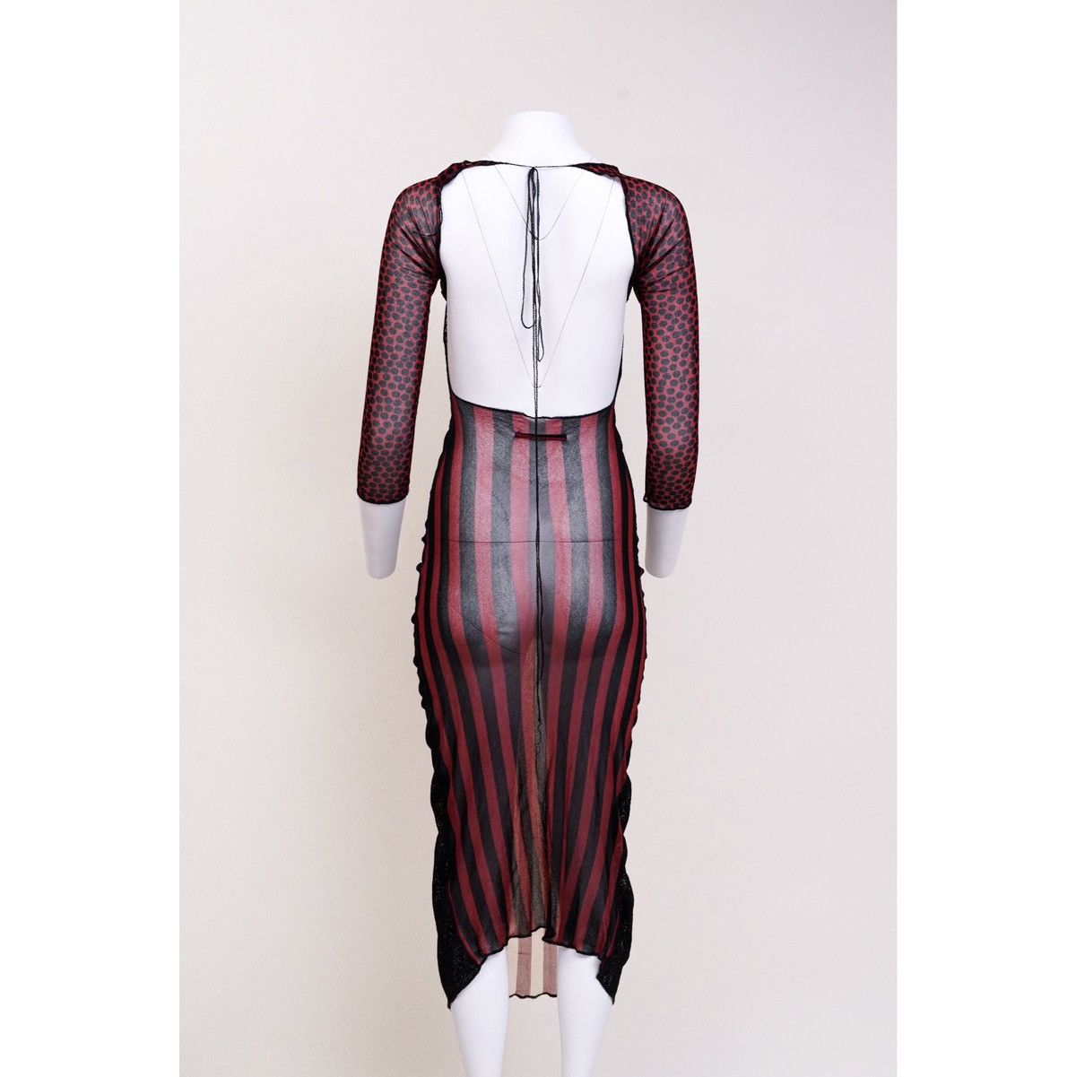 Jean Paul Gaultier Jean Paul Gaultier S/S 1996 Striped Mesh Dress Size S / US 4 / IT 40 - 5 Thumbnail