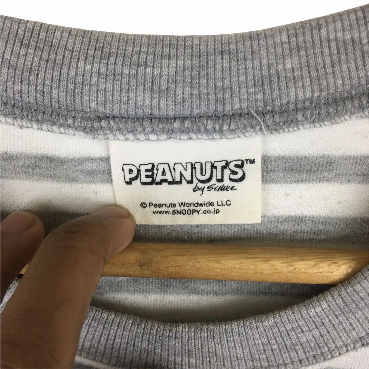 Peanuts × Vintage Vtg PEANUTS SNOOPY Cartoon Striped Sweater Sweatshirt Size L / US 10 / IT 46 - 3 Thumbnail
