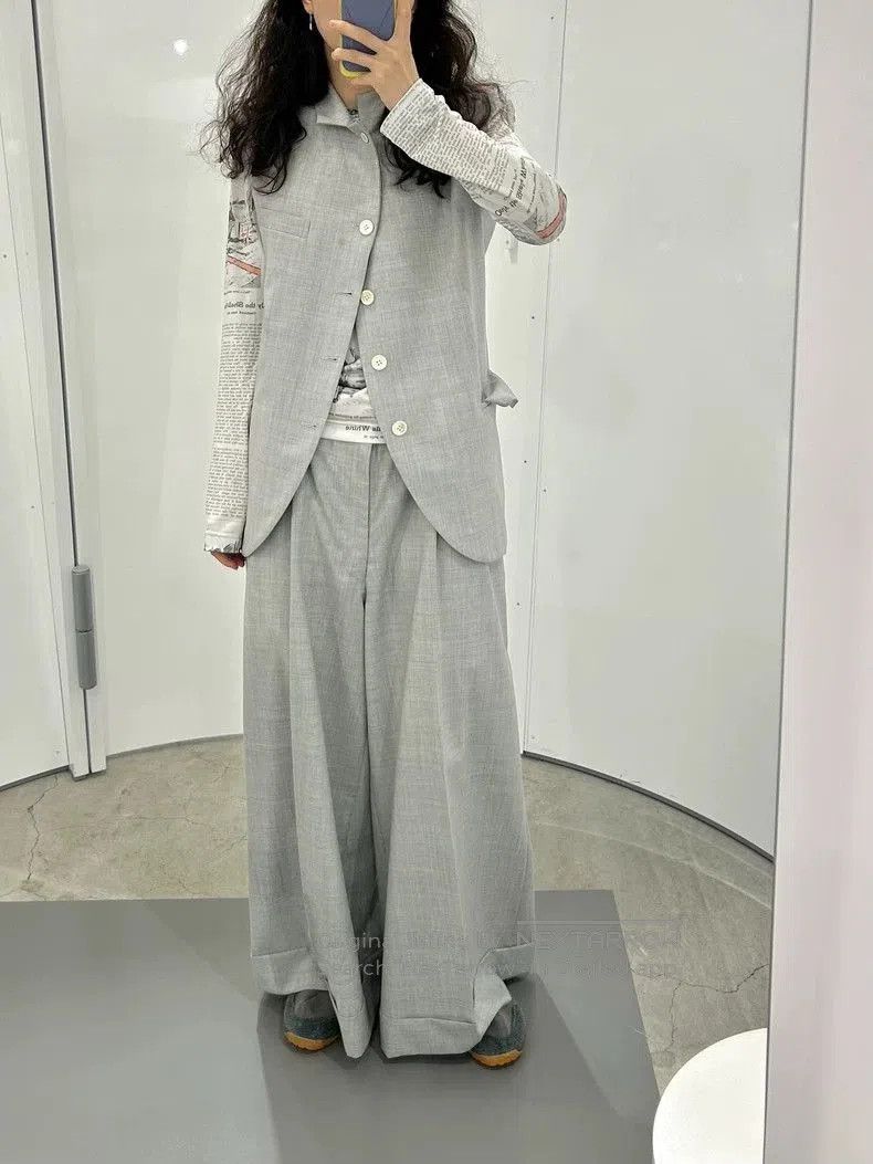 COMME des GARCONS Light Gray Wool Wide.