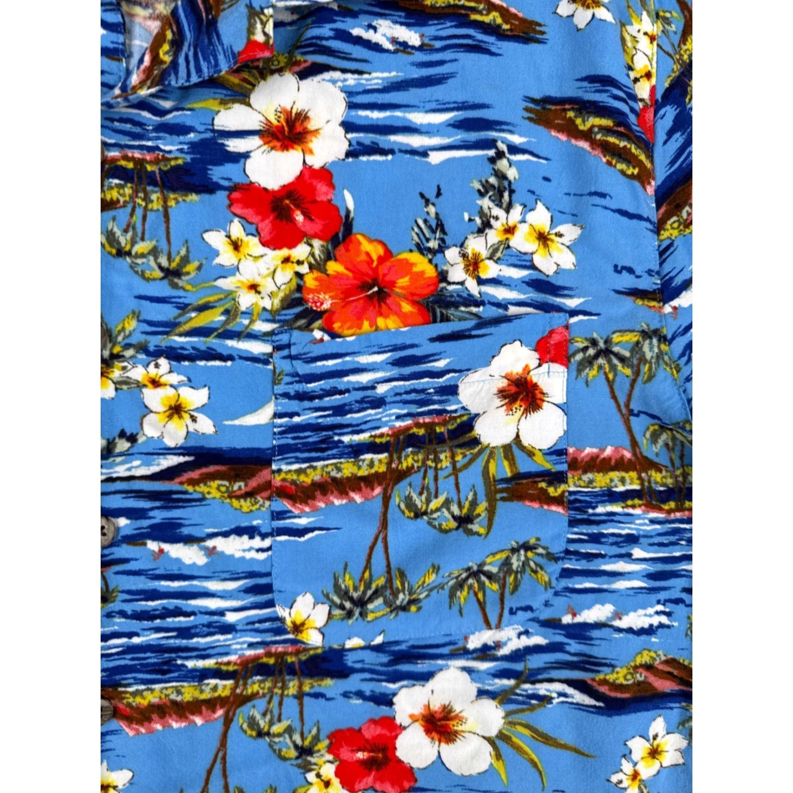George George Mens Shirt 2XL Hawaiian Floral Short Sleeve Button-Up Blue Size US XXL / EU 58 / 5 - 6 Thumbnail