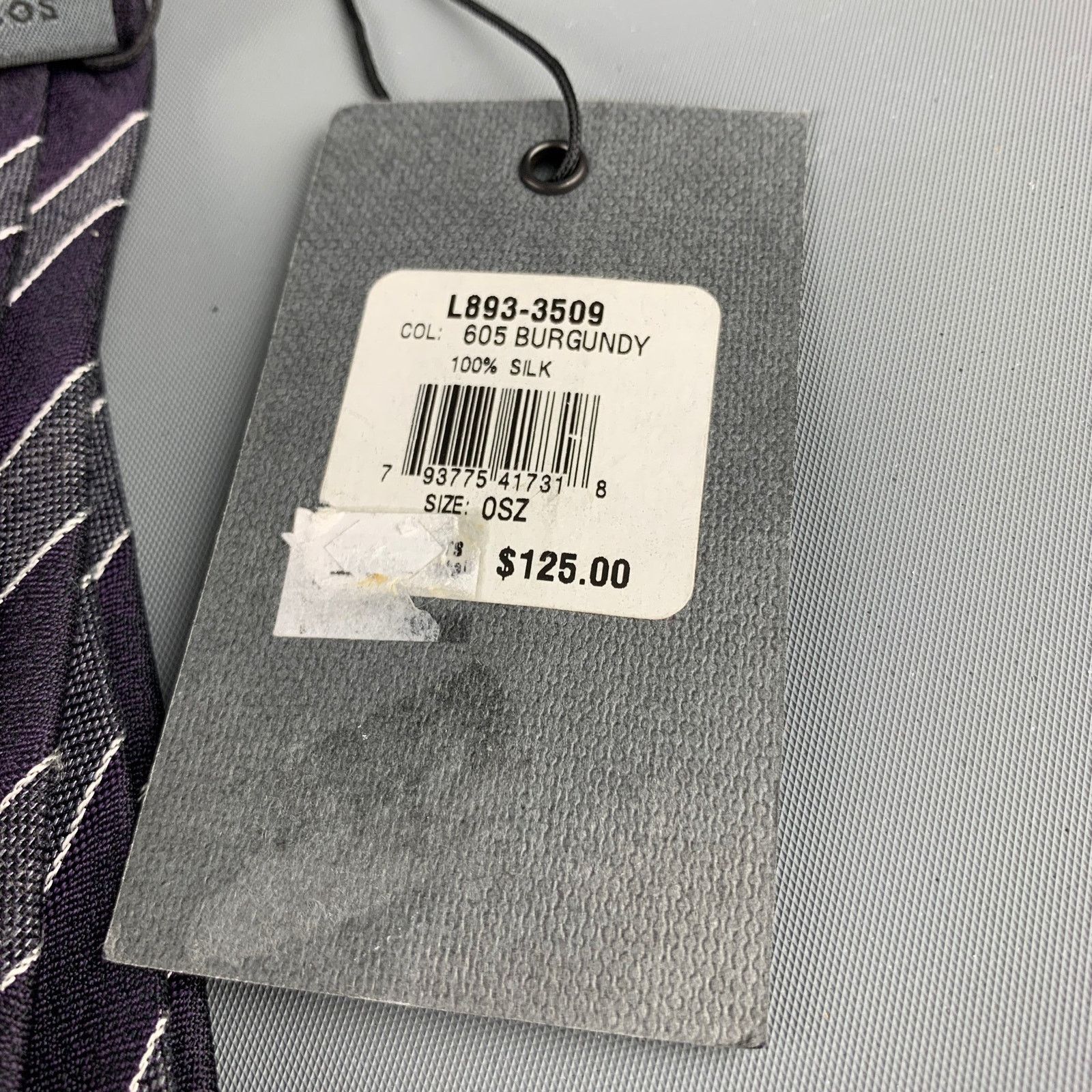 John Varvatos JOHN VARVATOS Purple Silver Silk Tie Size ONE SIZE - 5 Thumbnail