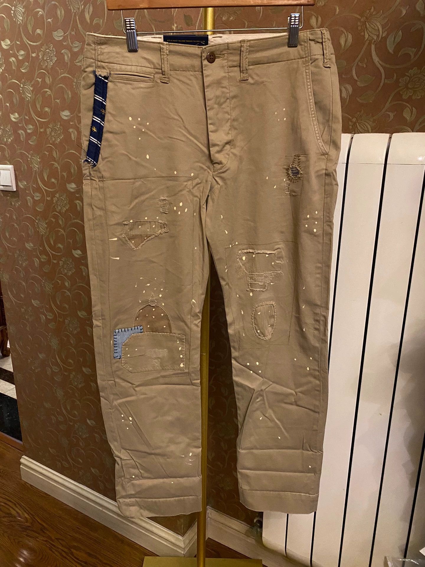 RRL Ralph Lauren RRL Distressed Patchwork Workwear Trousers 31x30 Size US 31 - 1 Thumbnail
