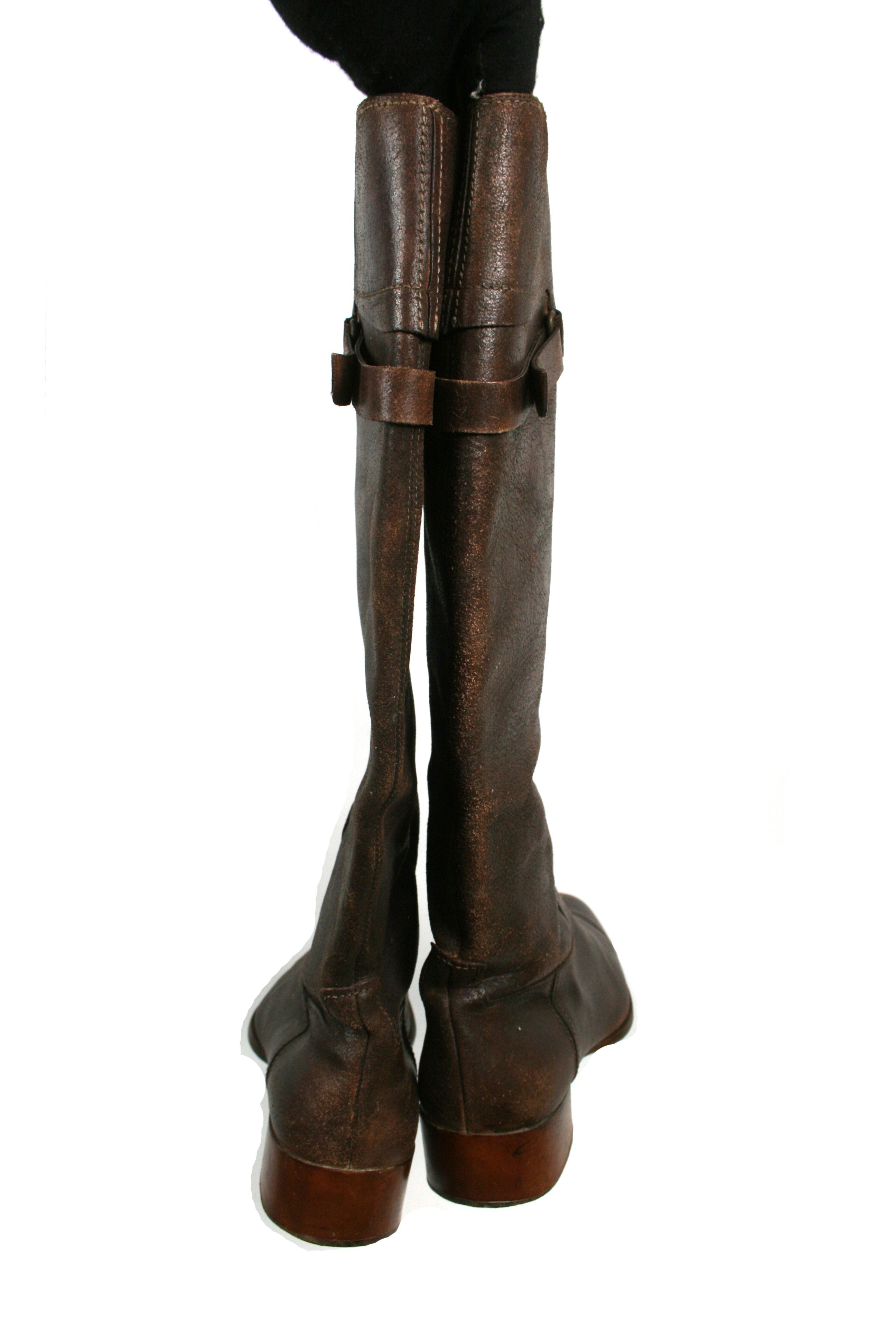 Giorgio Armani 90S Archive Riding Distressed Knee Boots Size US 9 / IT 39 - 11 Thumbnail
