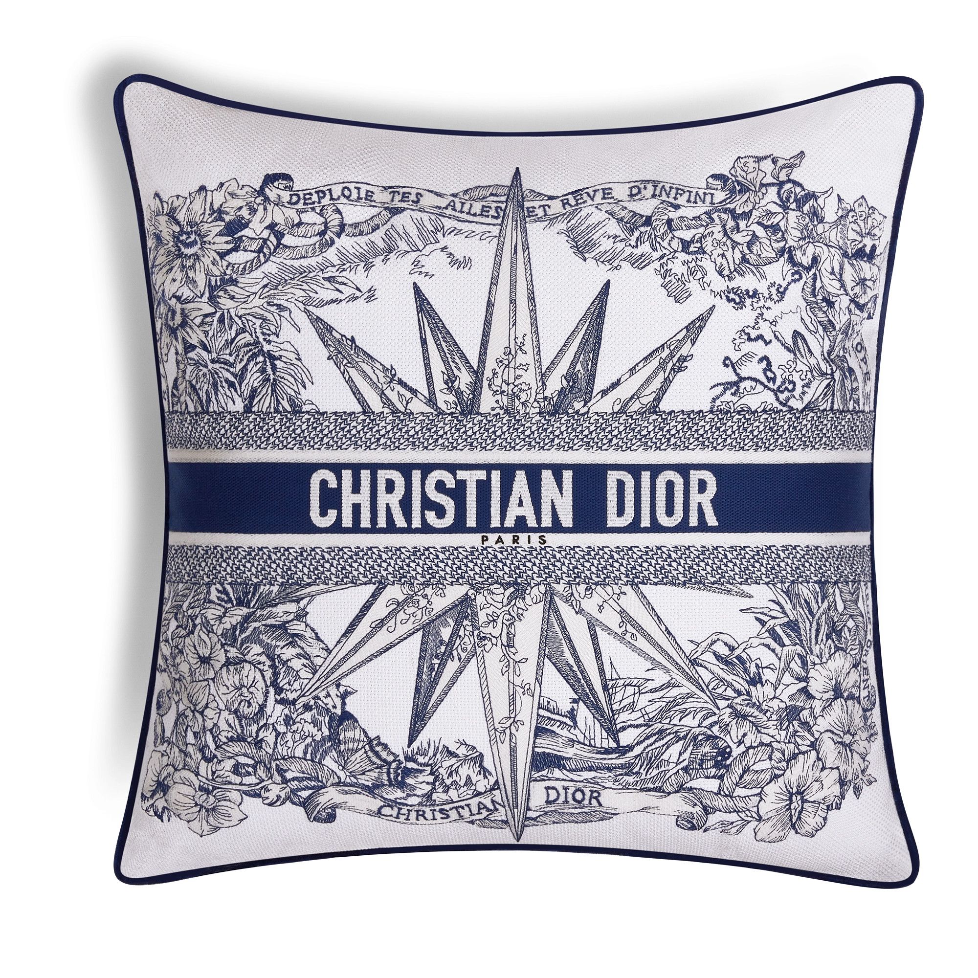 Dior o1bcso1str0225 Size:OS/ Large Square Pillow in Blue/Reve Size ONE SIZE - 1 Thumbnail