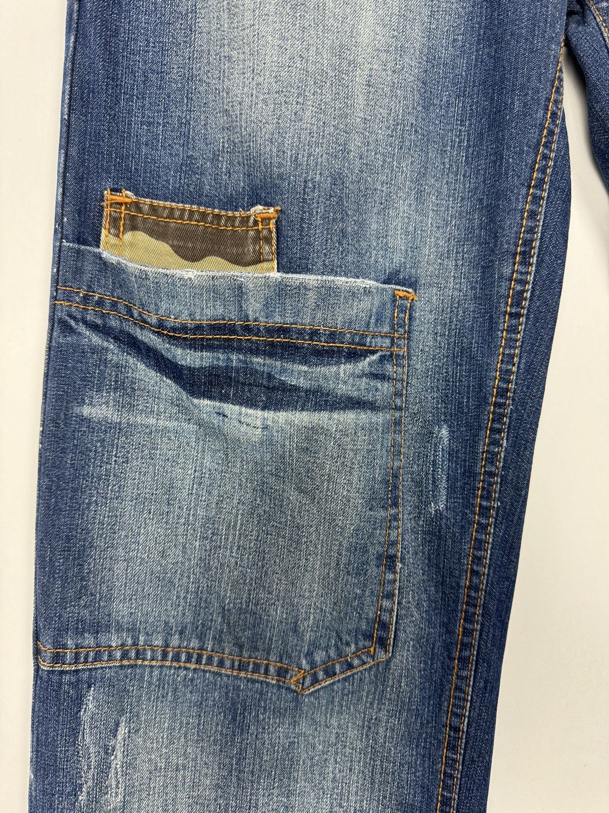 Vintage Japanese Style Camo Patched Distressed Denim Jeans Size US 29 - 10 Thumbnail