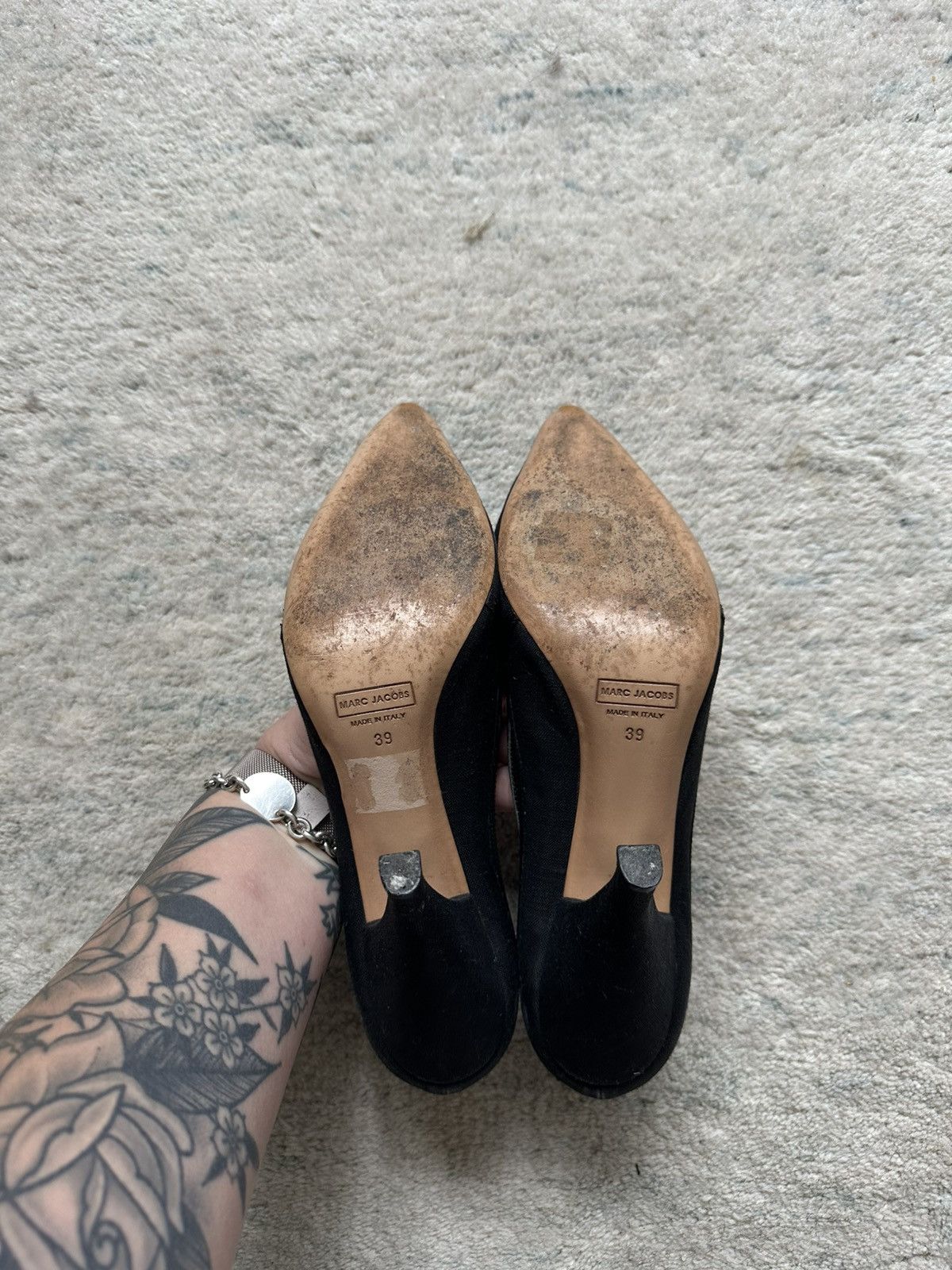 Marc Jacobs Vintage 90s Marc Jacobs Heels Cut Out Black Pump Bow Size US 9 / IT 39 - 5 Thumbnail