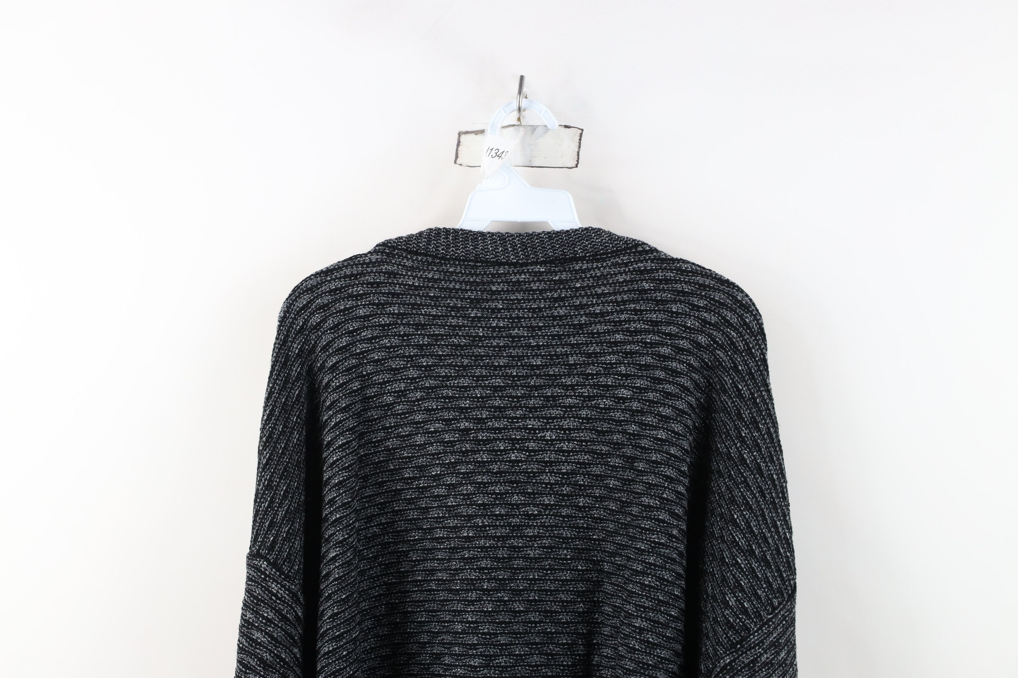 Vintage Vintage 90s Streetwear Ribbed Knit V-Neck Sweater Black Size US XXL / EU 58 / 5 - 8 Thumbnail