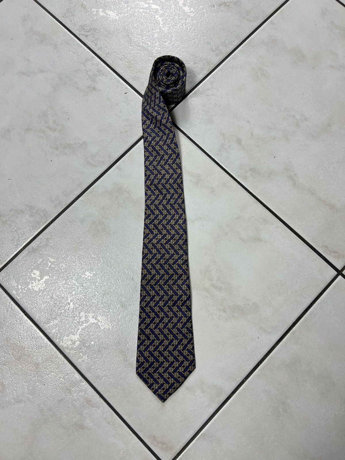Hermes Vintage Hermes Paris silk tie monogram 7267 MA Size ONE SIZE - 5 Thumbnail