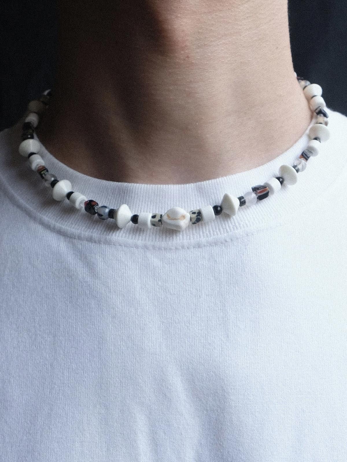 Handmade Handmade Holiday Vibe Dalmation Stone Beaded Necklace 16.1in Size ONE SIZE - 7 Thumbnail