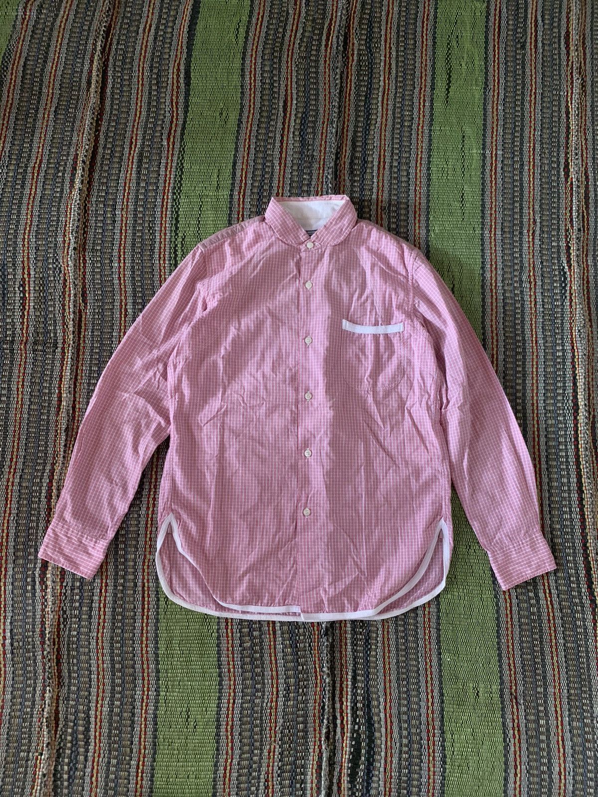 image of Ad2012 Junya Watanabe Comme Des Garcons Old Gingham Shirt, Men's (Size XS)